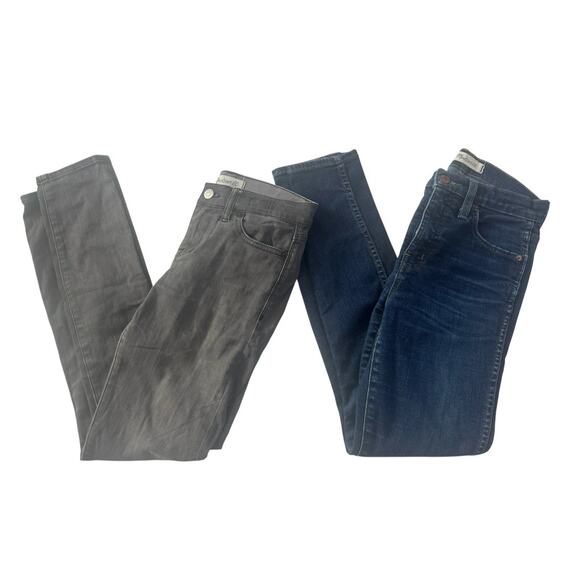 Madewell Size 25 LOT of 2 Skinny Skinny Jeans Gray Blue 10" High Riser #5201 - Picture 1 of 14